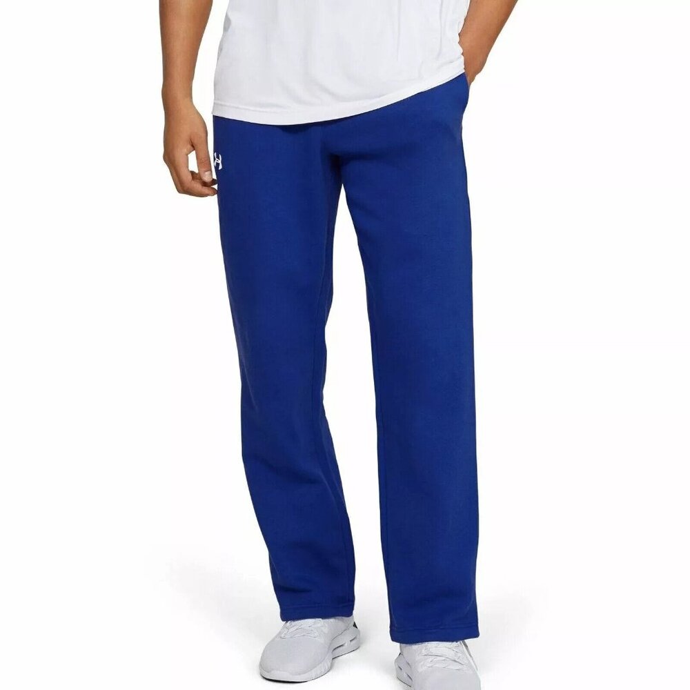 New Under Armour Men's Hustle Fleece Pants 1300124 Royal/White Size 2XL